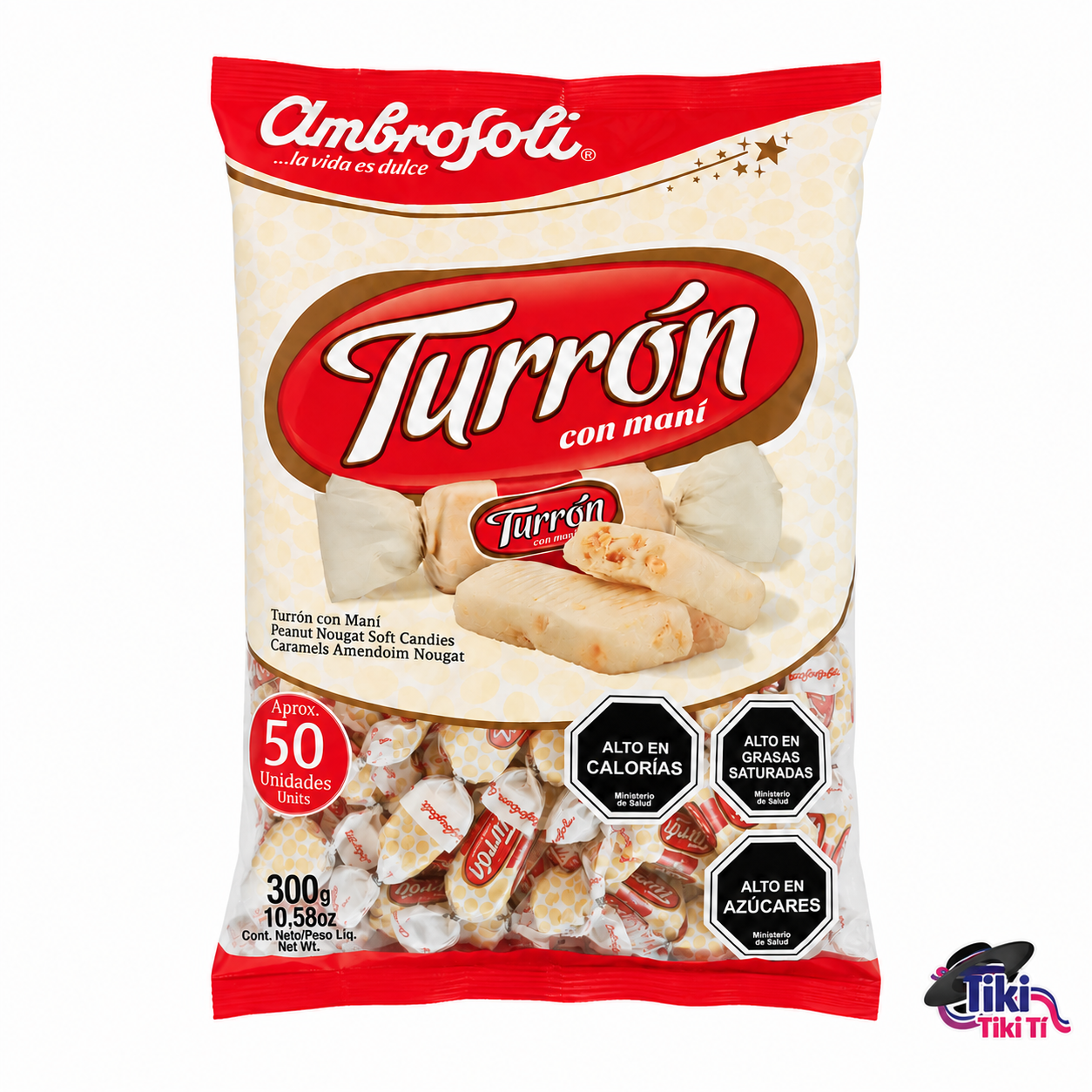 Turrón Ambrosoli con maní - venta por unidad - Tikitikiti